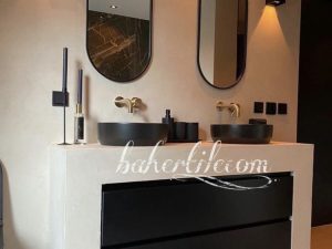 روشویی سرامیکی دو کاسه کشودار
